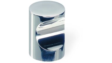 Zylinderknopf Bad-Rappenau Messing verchromt poliert - 18 mm lang  vor weißem Hintergrund