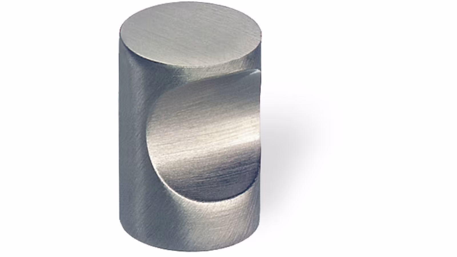 Zylinderknopf-Bad-Rappenau-edelstahlfarbig-edelstahlfarbig-messing-Edelstahl-Stahl-Messing-laenge-21-SW-205622 Zylinderknopf Bad-Rappenau Messing edelstahlfinish - 21 mm lang vor weißem Hintergrund