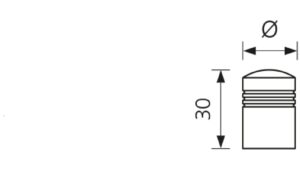 Zylinderknopf Panketal Edelstahl gebürstet - 20 mm lang  vor weißem Hintergrund