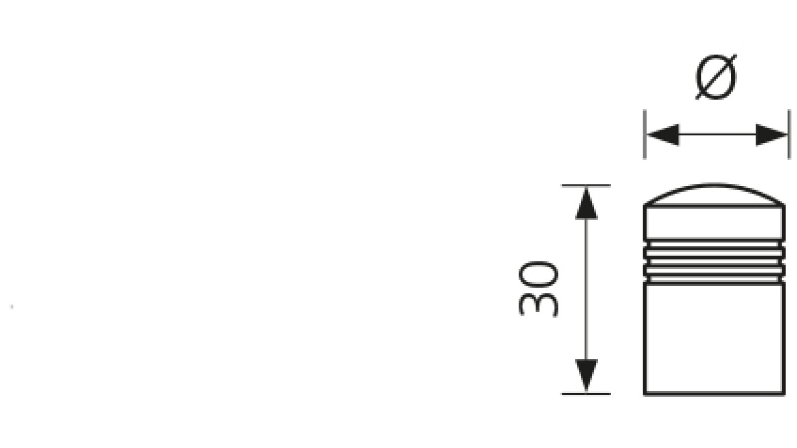 Zylinderknopf Panketal Edelstahl gebürstet - 20 mm lang  vor weißem Hintergrund