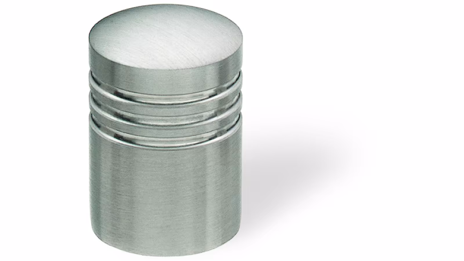 Zylinderknopf Panketal Edelstahl gebürstet - 20 mm lang  vor weißem Hintergrund