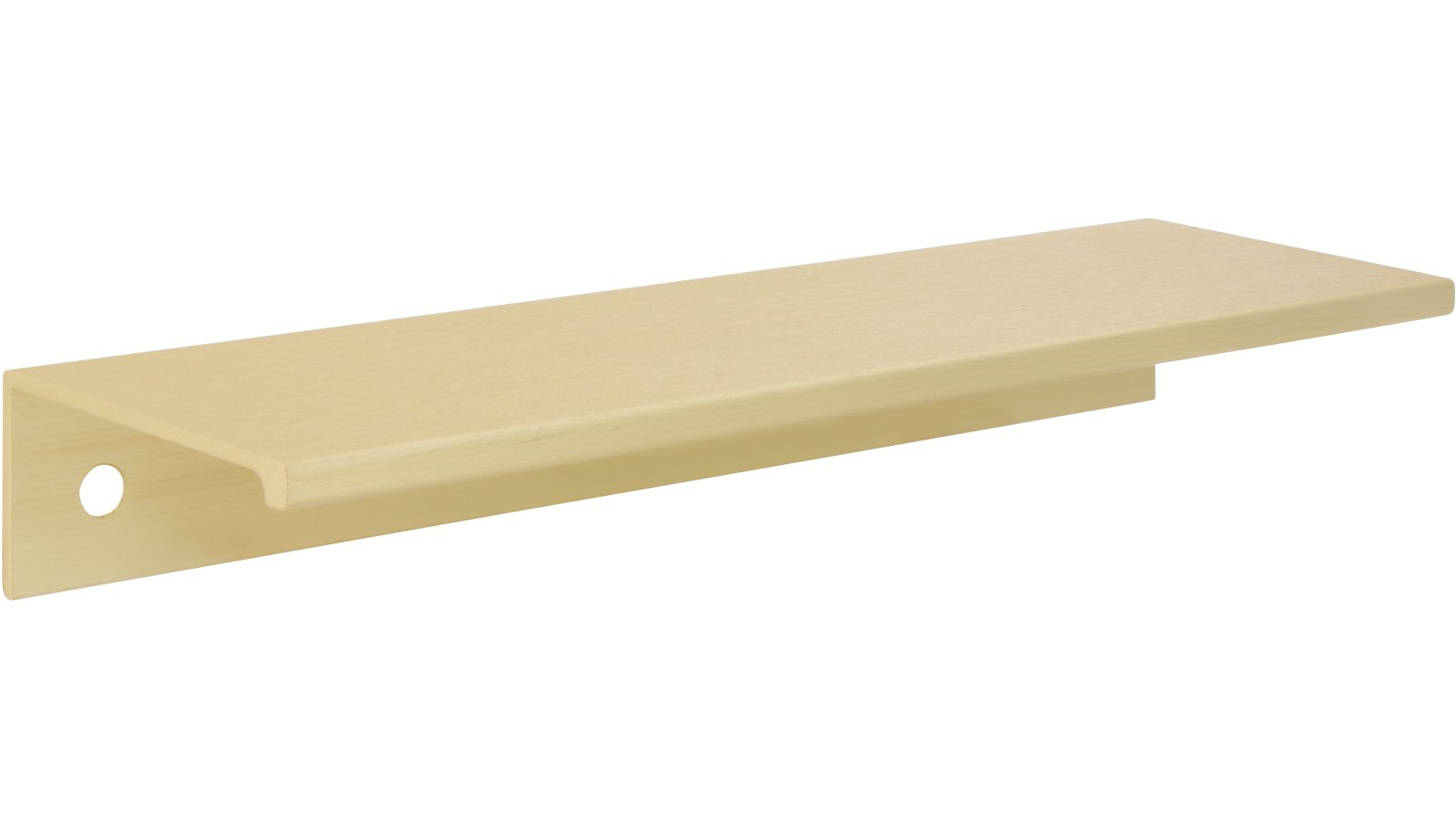 Griffleiste-Gudensberg-alufarbig-messing-Aluminium-Messing-laenge-145-912882-seitlich Griffleiste Gudensberg Aluminium messing feingeschliffen - 145 mm lang vor weißem Hintergrund