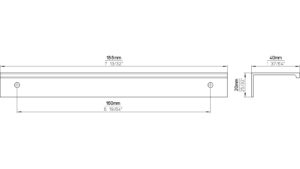 Griffleiste Gudensberg Aluminium schwarz matt pulverbeschichtet - 188 mm lang  vor weißem Hintergrund