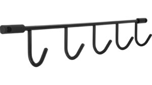 Hakenleiste Lahstedt Stahl - Kunststoff schwarz matt pulverbeschichtet 1 stück - 360 mm lang  vor weißem Hintergrund