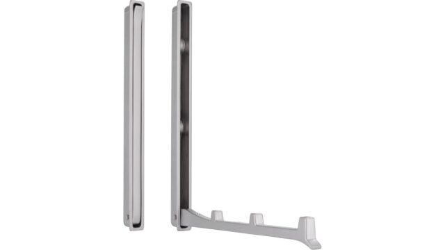 Klapparm Hude Druckguss chrom matt - 177 mm lang  vor weißem Hintergrund