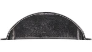 Moebelgriff-Horn-Bad-Meinberg-silber-messing-Zinkdruckguss-laenge-85-814948-stehend Griff Horn-Bad-Meinberg Druckguss Silber antik - 85 mm lang vor weißem Hintergrund