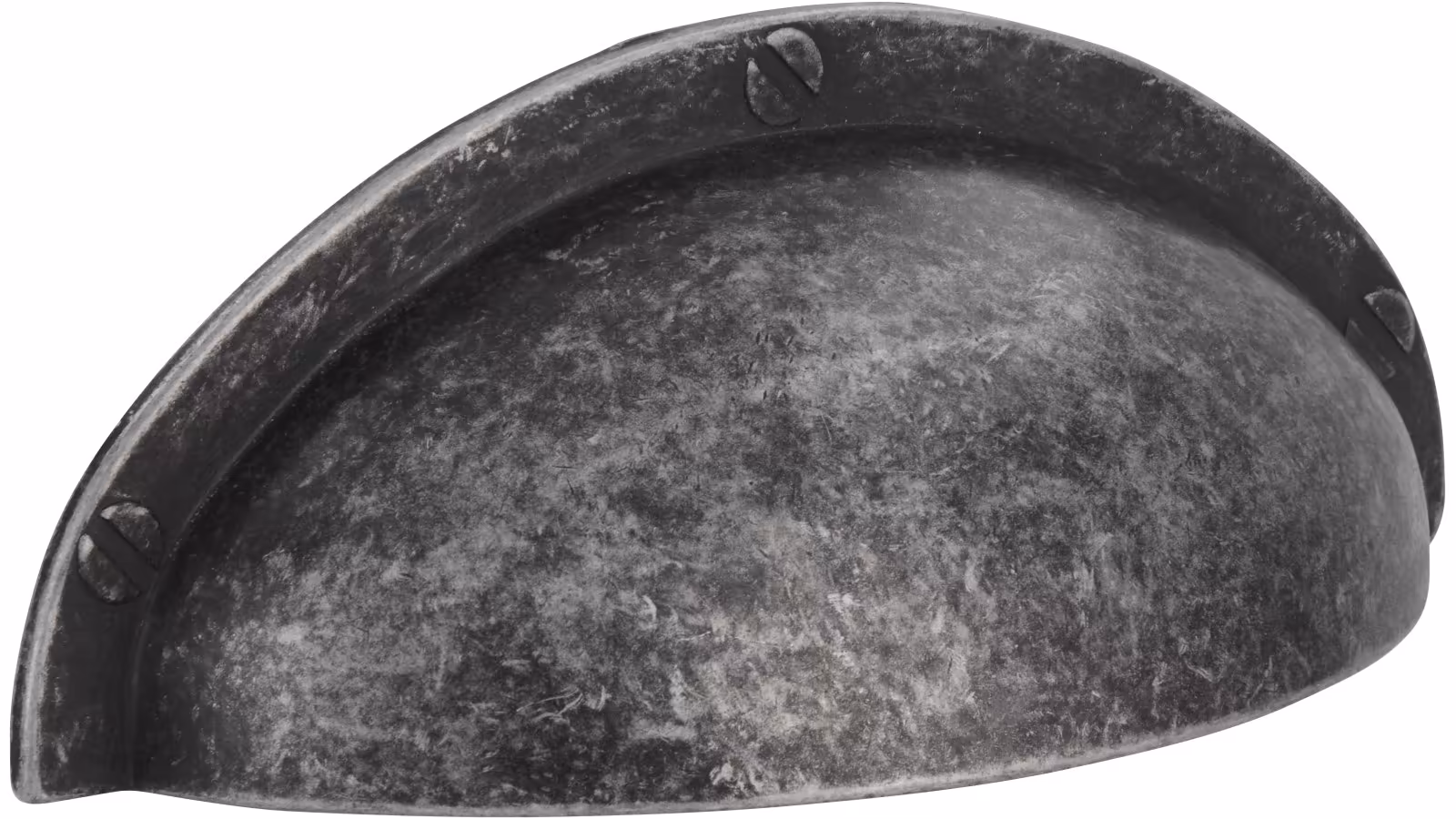 Moebelgriff-Horn-Bad-Meinberg-silber-messing-Zinkdruckguss-laenge-85-814948 Griff Horn-Bad-Meinberg Druckguss Silber antik - 85 mm lang vor weißem Hintergrund
