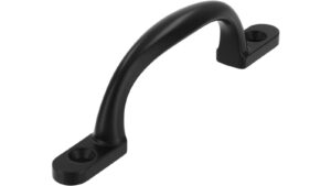 Griff Hünstetten Druckguss schwarz matt pulverbeschichtet - 102 mm lang  vor weißem Hintergrund