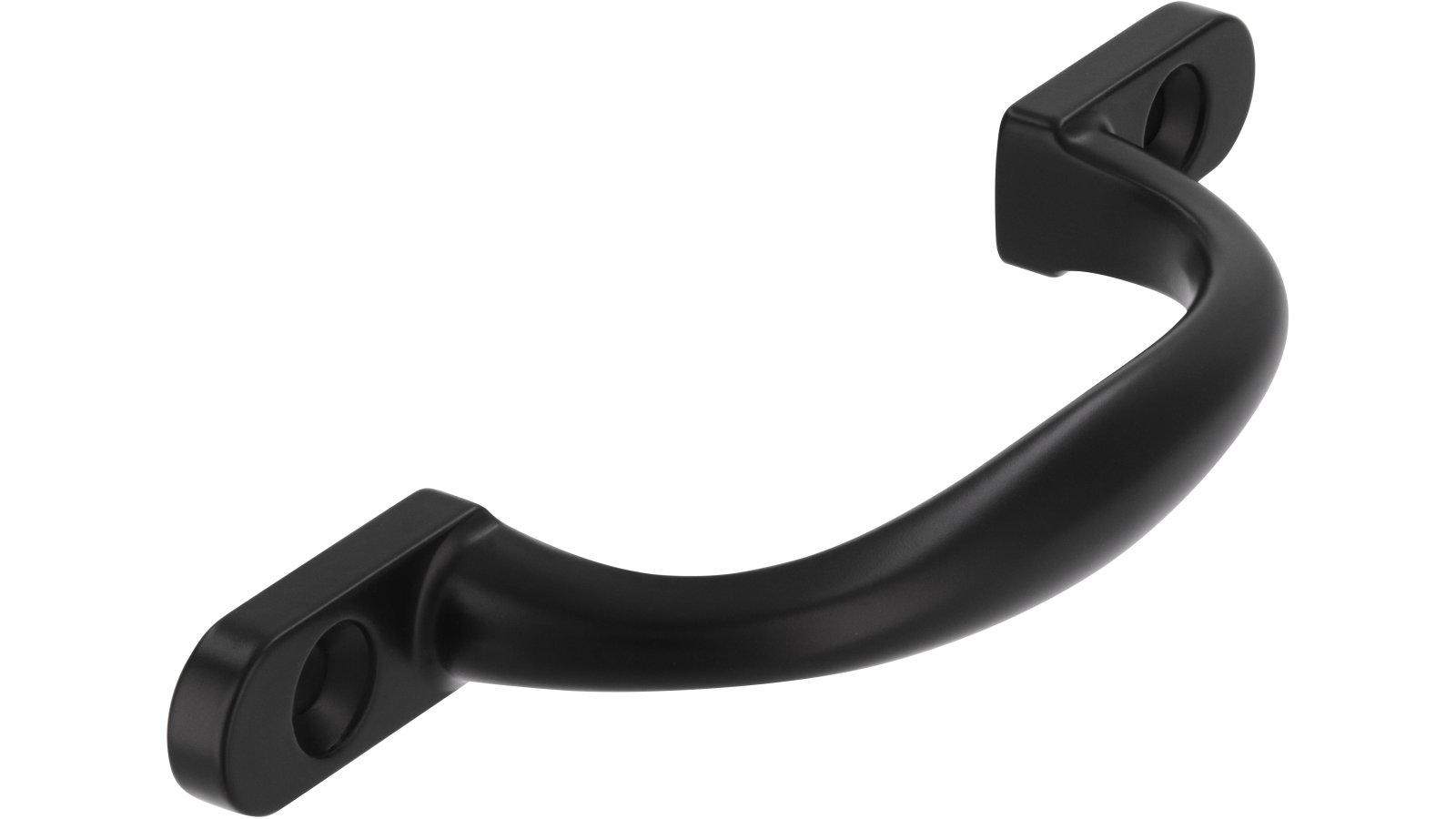 Griff Hünstetten Druckguss schwarz matt pulverbeschichtet - 102 mm lang  vor weißem Hintergrund