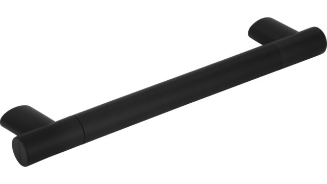 Griff Kerpen Kunststoff schwarz matt - 154 mm lang  vor weißem Hintergrund