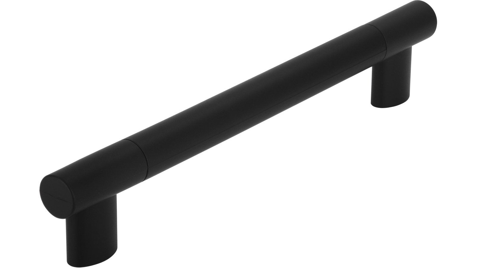Griff Kerpen Kunststoff schwarz matt - 154 mm lang  vor weißem Hintergrund