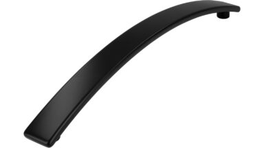 Griff Uslar Druckguss schwarz matt pulverbeschichtet - 180 mm lang  vor weißem Hintergrund