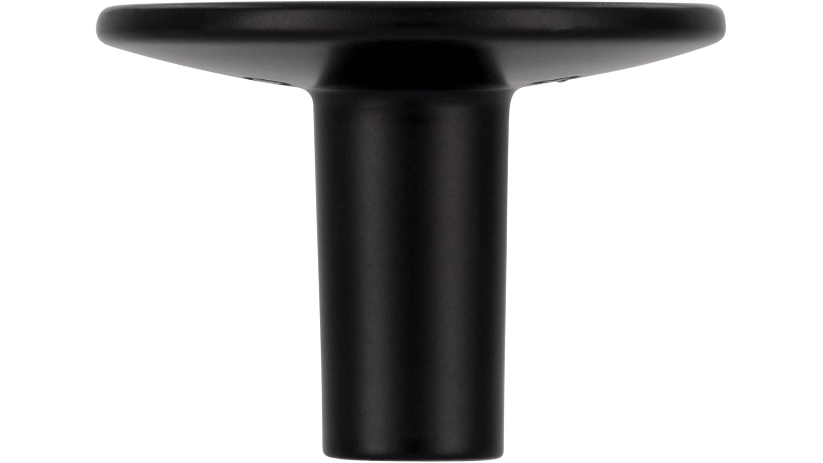 Knopf Betzdorf Druckguss schwarz matt pulverbeschichtet - 28 mm lang  vor weißem Hintergrund