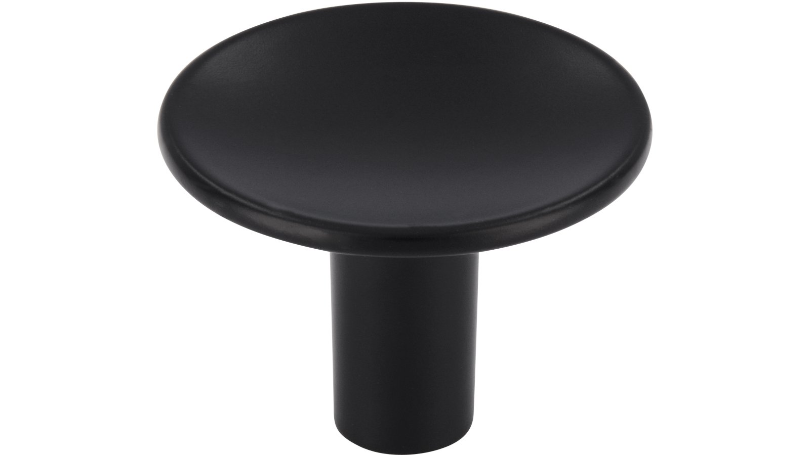 Knopf Betzdorf Druckguss schwarz matt pulverbeschichtet - 28 mm lang  vor weißem Hintergrund