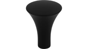 Knopf Büdelsdorf Druckguss schwarz matt pulverbeschichtet - 25 mm lang  vor weißem Hintergrund