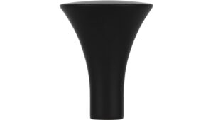 Knopf Büdelsdorf Druckguss schwarz matt pulverbeschichtet - 25 mm lang  vor weißem Hintergrund