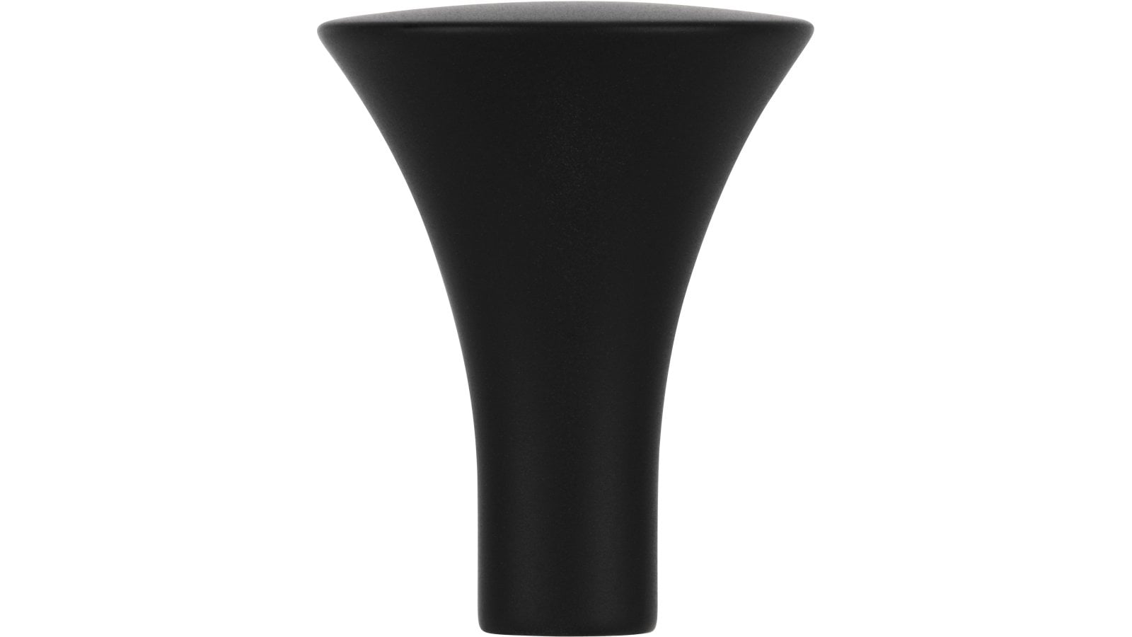 Knopf Büdelsdorf Druckguss schwarz matt pulverbeschichtet - 25 mm lang  vor weißem Hintergrund