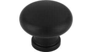 Knopf Münster Kunststoff schwarz matt - 40 mm lang  vor weißem Hintergrund