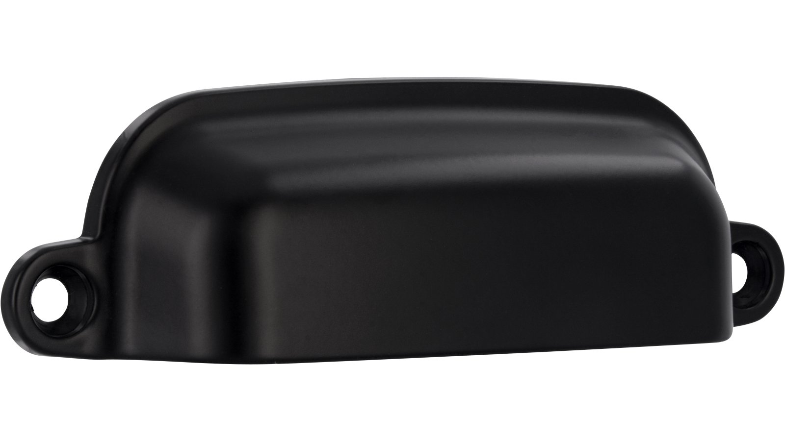 Muschelgriff-Weinboehla-schwarz-Zinkdruckguss-laenge-97-918120 Muschel Weinböhla Druckguss schwarz matt pulverbeschichtet - 97 mm lang vor weißem Hintergrund