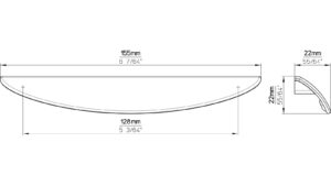 Griffleiste Heiligenhafen Druckguss anthrazit matt - 155 mm lang  vor weißem Hintergrund