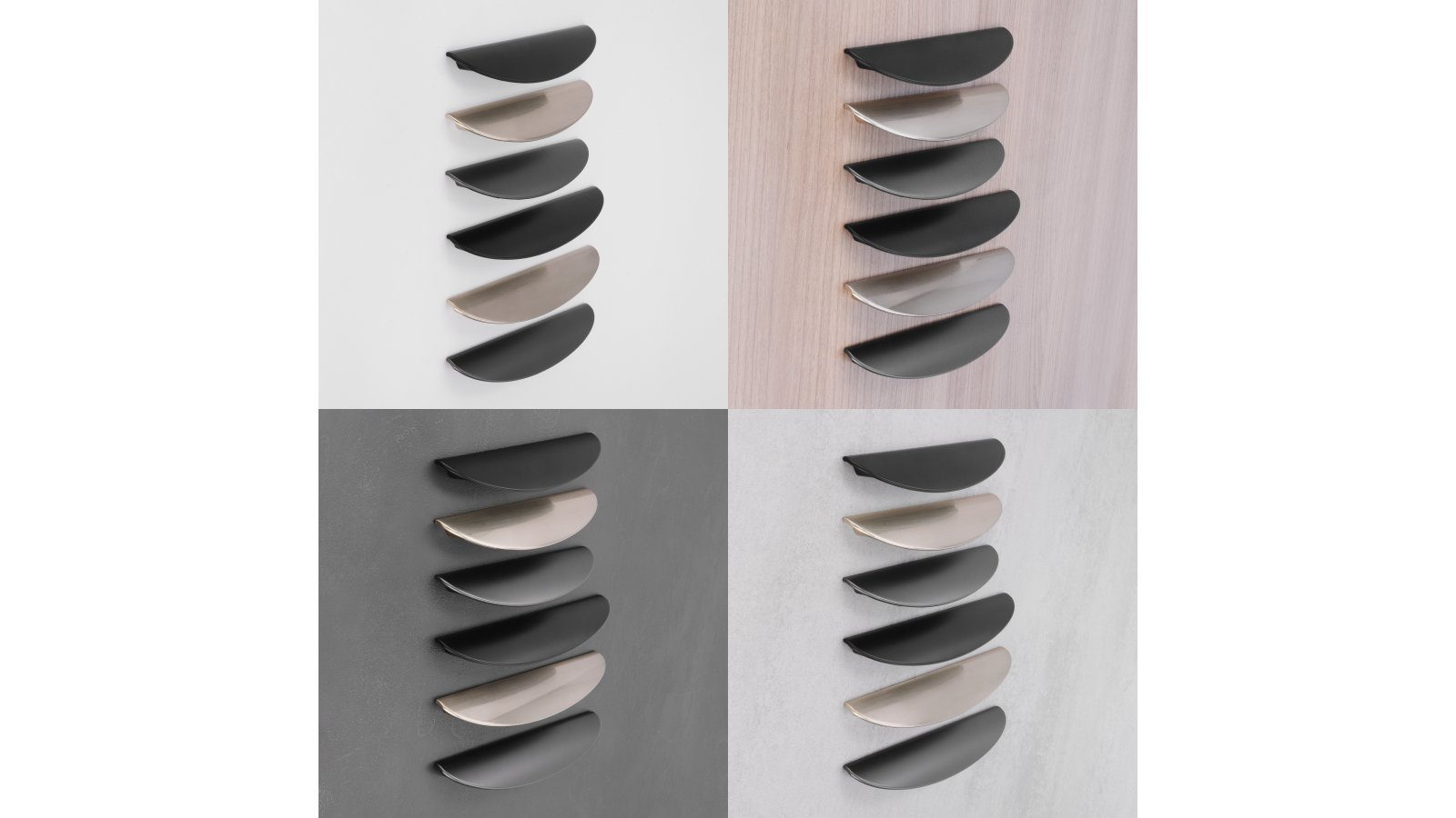 Griffleiste-Heiligenhafen-anthrazit-Zinkdruckguss-laenge-185-932198-gruppe Griffleiste Heiligenhafen Druckguss anthrazit matt - 185 mm lang vor weißem Hintergrund