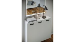 Griffleiste-Niebuell-schwarz-Zinkdruckguss-laenge-150-918536-anwendung Griffleiste Niebüll Druckguss schwarz matt pulverbeschichtet - 150 mm lang vor weißem Hintergrund