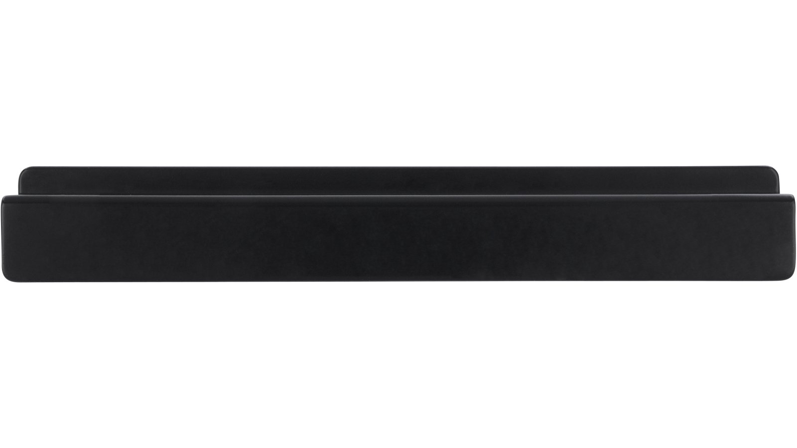 Griffleiste-Niebuell-schwarz-Zinkdruckguss-laenge-150-918536-front Griffleiste Niebüll Druckguss schwarz matt pulverbeschichtet - 150 mm lang vor weißem Hintergrund