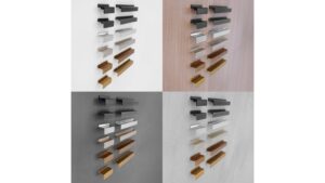 Griffleiste-Niebuell-schwarz-Zinkdruckguss-laenge-150-918536-gruppe Griffleiste Niebüll Druckguss schwarz matt pulverbeschichtet - 150 mm lang vor weißem Hintergrund