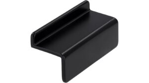 Griffleiste Niebüll Druckguss schwarz matt pulverbeschichtet - 50 mm lang vor weißem Hintergrund
