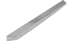 Griffleiste Oberhausen-Rheinhausen Druckguss chrom glänzend - 339 mm lang vor weißem Hintergrund