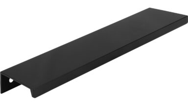 Griffleiste Ottendorf-Okrilla Aluminium schwarz matt pulverbeschichtet - 180 mm lang  vor weißem Hintergrund