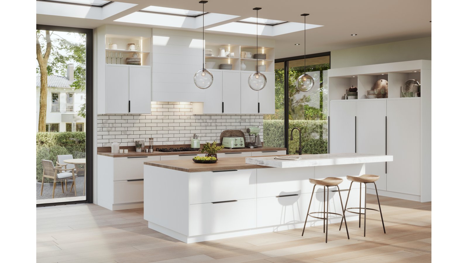 Griffleiste Ottendorf-Okrilla Aluminium schwarz matt pulverbeschichtet - 180 mm lang  vor weißem Hintergrund