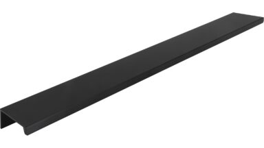 Griffleiste Ottendorf-Okrilla Aluminium schwarz matt pulverbeschichtet - 340 mm lang vor weißem Hintergrund