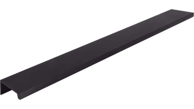Griffleiste Ottendorf-Okrilla Aluminium schwarz matt pulverbeschichtet - 340 mm lang vor weißem Hintergrund