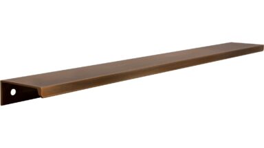 Griffleiste Ottendorf-Okrilla Aluminium messing schwarz gebürstet - 340 mm lang vor weißem Hintergrund
