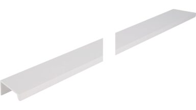 Griffleiste Ottendorf-Okrilla Aluminium weiß pulverbeschichtet - 995 mm lang vor weißem Hintergrund