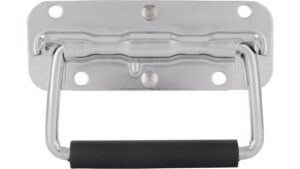 Klöppel Gäufelden Stahl - Gummi chrom glänzend schwarz - 111 mm lang  vor weißem Hintergrund