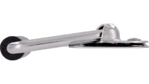 Klöppel Gäufelden Stahl - Gummi chrom glänzend schwarz - 111 mm lang  vor weißem Hintergrund