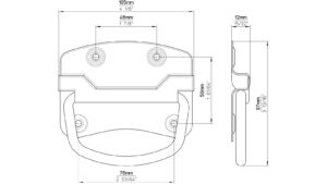 Klöppel Osternienburger Land Stahl schwarz matt pulverbeschichtet - 105 mm lang  vor weißem Hintergrund