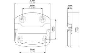 Haengegriff-Osternienburger-Land-schwarz-Stahl-laenge-82-932334-technische-zeichnung Klöppel Osternienburger Land Stahl schwarz matt pulverbeschichtet - 82 mm lang vor weißem Hintergrund