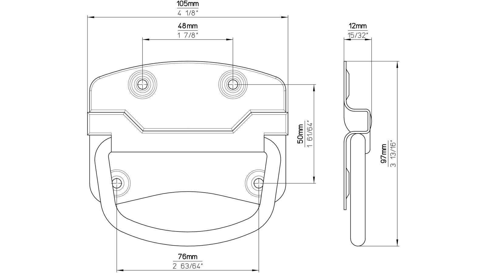 Klöppel Osternienburger Land Stahl verzinkt - 105 mm lang  vor weißem Hintergrund