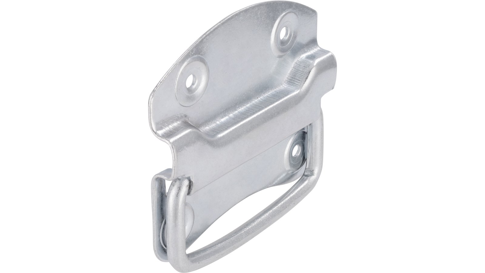 Haengegriff-Osternienburger-Land-silber-Stahl-Zinkdruckguss-laenge-82-932286-seitlich Klöppel Osternienburger Land Stahl verzinkt - 82 mm lang vor weißem Hintergrund