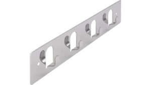 Hakenleiste Mücheln Druckguss chrom glänzend - 180 mm lang  vor weißem Hintergrund