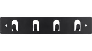 Hakenleiste Mücheln Druckguss schwarz matt pulverbeschichtet - 180 mm lang  vor weißem Hintergrund