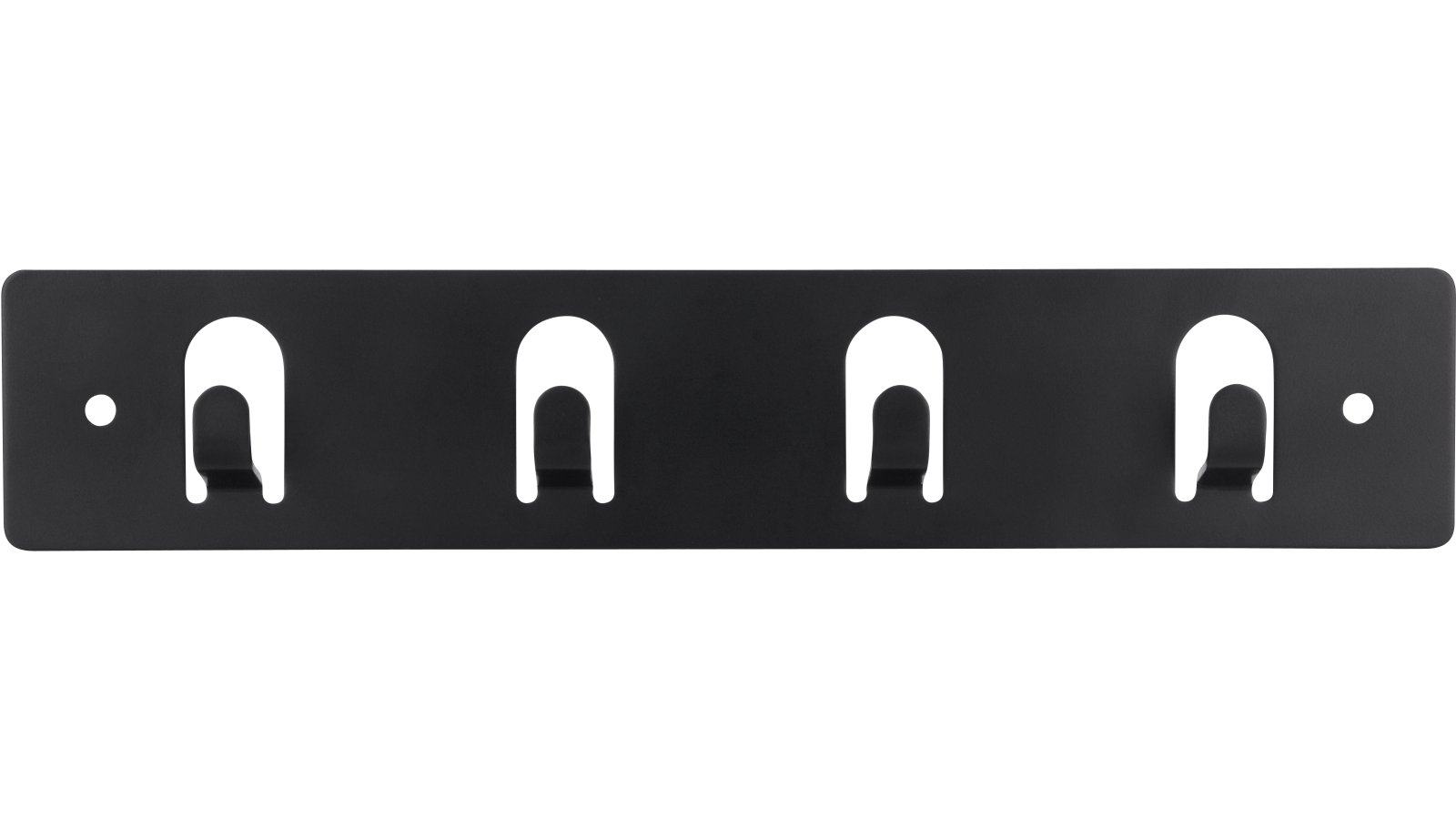 Hakenleiste Mücheln Druckguss schwarz matt pulverbeschichtet - 180 mm lang  vor weißem Hintergrund