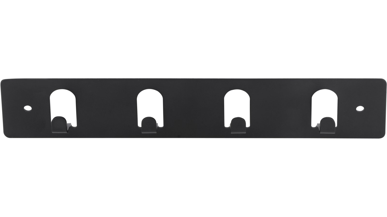 Hakenleiste Mücheln Druckguss schwarz matt pulverbeschichtet - 180 mm lang  vor weißem Hintergrund