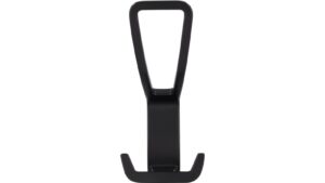 Haken Bad König Druckguss schwarz matt pulverbeschichtet - 125 mm lang  vor weißem Hintergrund