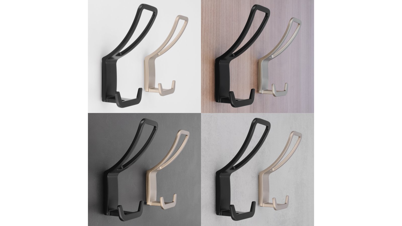 Haken Bad König Druckguss schwarz matt pulverbeschichtet - 125 mm lang  vor weißem Hintergrund