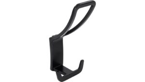 Haken Bad König Druckguss schwarz matt pulverbeschichtet - 125 mm lang  vor weißem Hintergrund