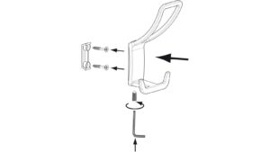 Haken Bad König Druckguss schwarz matt pulverbeschichtet - 125 mm lang  vor weißem Hintergrund